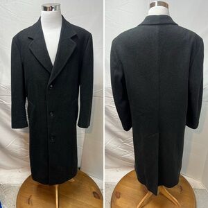 Andrew Fezza Men's 46R Charcoal Gray Cashmere Long Overcoat Jacket Coat